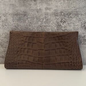 Calvin Klein Grey Crocodile Clutch